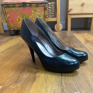 SALE 💕 Nine West Black Leather Platform Stilettos Pumps size 7.5